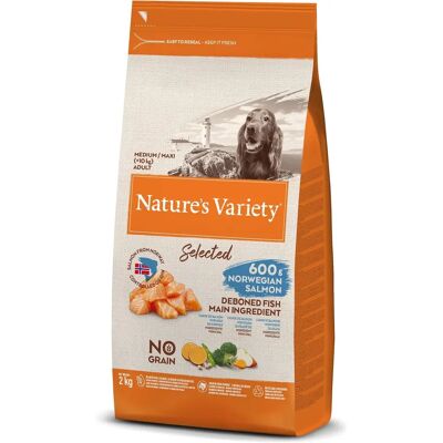 Nature's Variety Sélectionné Grain Free Adulte Moyen/Maxi Saumon Norvégien - 2 kg - Publicité Nature's Variety Sélectionné Grain Free Adulte Moyen/Maxi Saumon Norvégien - 2 kg - Publicité
