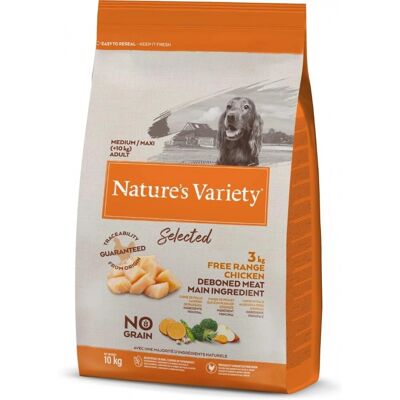 Nature's Variety Selecionado Sem Grãos Adulto Médio/Máximo Frango Livre - 10 kg Nature's Variety Selecionado Sem Grãos Adulto Médio/Máximo Frango Livre - 10 kg