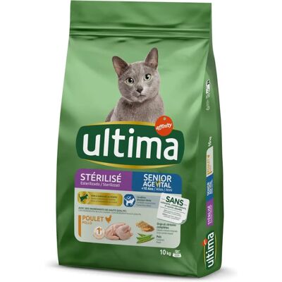 Comida para gatos esterilizados Ultima Senior - 10kg + 8x85g húmeda Comida para gatos esterilizados Ultima Senior - 10kg + 8x85g húmeda