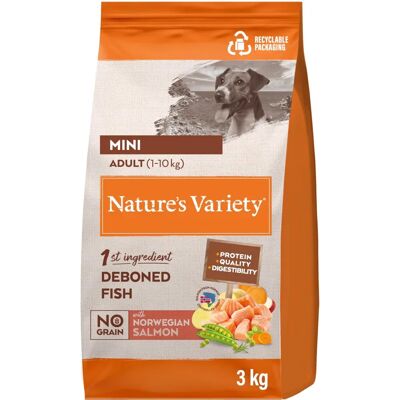 Nature's Variety Salmon Mini Hondenvoeding - Zonder Granen, 3kg Nature's Variety Salmon Mini Hondenvoeding - Zonder Granen, 3kg