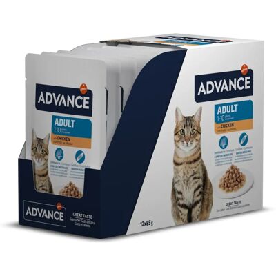 ADVANCE Foder till katt med kyckling - 12 x 0,85kg ADVANCE Foder till katt med kyckling - 12 x 0,85kg