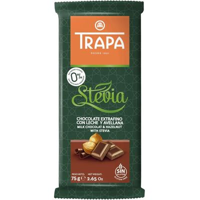 TRAPA Czekolada mleczna z orzechami laskowymi - 75g - Czekolada TRAPA Czekolada mleczna z orzechami laskowymi - 75g - Czekolada