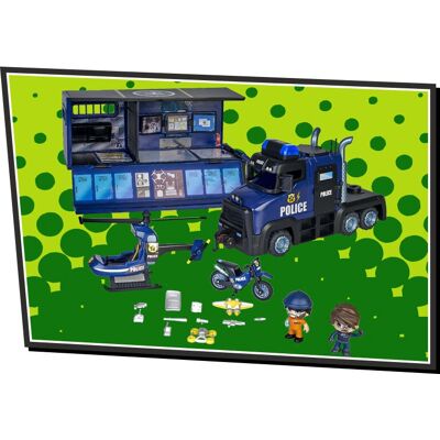 Ensemble de Jouets Pinypon Action - Camion de Police 3-en-1 - Publicité Ensemble de Jouets Pinypon Action - Camion de Police 3-en-1 - Publicité