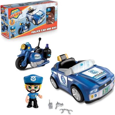 Set auto e moto Action Heroes - Veicolo e figura Set auto e moto Action Heroes - Veicolo e figura