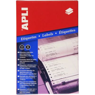 Apli vita matrixskrivare etiketter - 500 ark 88,9x23,3mm Apli vita matrixskrivare etiketter - 500 ark 88,9x23,3mm