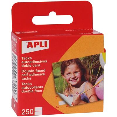 Apli Pack de 250 Tacks Autoadhésifs - 12x16 mm - Double face - Type de produit Apli Pack de 250 Tacks Autoadhésifs - 12x16 mm - Double face - Type de produit