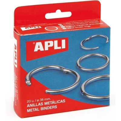 Apli Metallringar 38mm - Paket med 20 - Bindning & Scrapbooking Apli Metallringar 38mm - Paket med 20 - Bindning & Scrapbooking