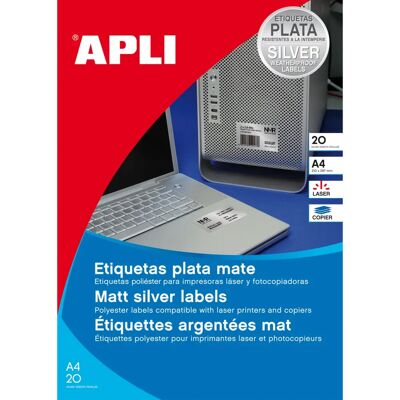 Apli 01227 Weiße Selbstklebende Etiketten - Druckeretiketten - 105x148 mm - 20 Blätter Apli 01227 Weiße Selbstklebende Etiketten - Druckeretiketten - 105x148 mm - 20 Blätter