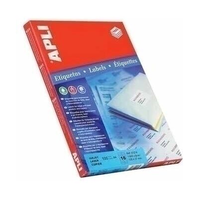 Apli 1282 White Self-Adhesive Labels - 48.5x16.9mm - 100 Sheets Apli 1282 White Self-Adhesive Labels - 48.5x16.9mm - 100 Sheets