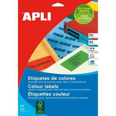 Etichette autoadesive APLI Modello 1601 Rosso - Etichette Etichette autoadesive APLI Modello 1601 Rosso - Etichette
