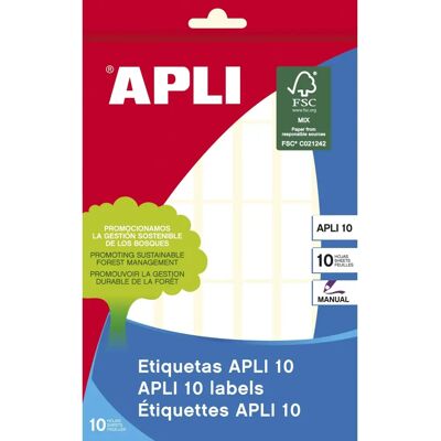 Apli Model: Štítky - Bílá - 12 x 30 mm - 10 listů Apli Model: Štítky - Bílá - 12 x 30 mm - 10 listů