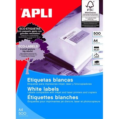 APLI 38x21,2 mm Univerzális címke - 32.500 címke APLI 38x21,2 mm Univerzális címke - 32.500 címke
