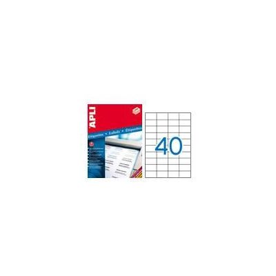 APLI 02518 White Laser Printer Labels - 52.5x29.7mm - 250 Sheets APLI 02518 White Laser Printer Labels - 52.5x29.7mm - 250 Sheets