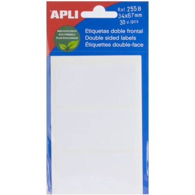 Étiquettes Doubles Blanches APLI - 34x67mm - Étiquettes & Autocollants Étiquettes Doubles Blanches APLI - 34x67mm - Étiquettes & Autocollants