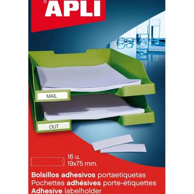 Apli Pochettes Étiquettes 19x75mm - Bureau & Maison Apli Pochettes Étiquettes 19x75mm - Bureau & Maison