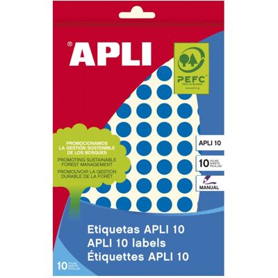 APLI 02731 Blaue runde Permanentaufkleber - Einfaches Etikettieren APLI 02731 Blaue runde Permanentaufkleber - Einfaches Etikettieren