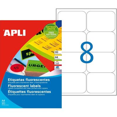APLI 2877 Leuchtende grüne Etiketten - Für Laserdrucker APLI 2877 Leuchtende grüne Etiketten - Für Laserdrucker