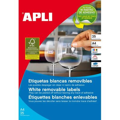 Etichette adesive rettangolari bianche APLI 10199 - Etichette per stampanti Etichette adesive rettangolari bianche APLI 10199 - Etichette per stampanti