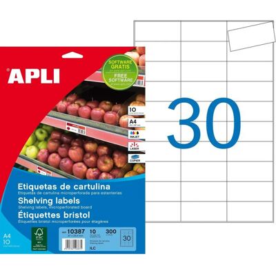 Feuilles d'Étiquettes Blanches Apli 67x25mm Feuilles d'Étiquettes Blanches Apli 67x25mm