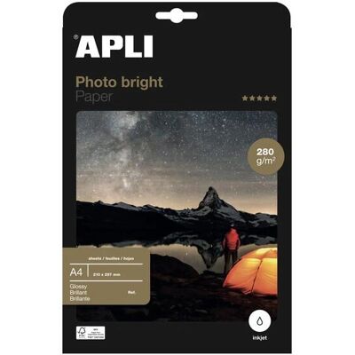 Apli Weißes Fotopapier - 60 Blatt - A4 - Photo Bright Apli Weißes Fotopapier - 60 Blatt - A4 - Photo Bright