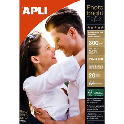 Papel fotográfico Apli A4 300g 20 hojas - Papel fotográfico Papel fotográfico Apli A4 300g 20 hojas - Papel fotográfico