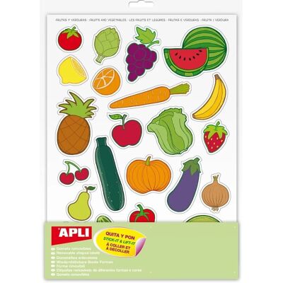 Apli - Autocollants Fruits et Légumes - 12 Feuilles Apli - Autocollants Fruits et Légumes - 12 Feuilles