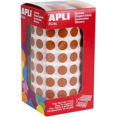Autocollants Circulaires Apli - 11mm - Marron - Gomets Autocollants Circulaires Apli - 11mm - Marron - Gomets