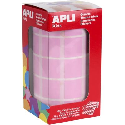 Autocollants Roses Carrés Apli en Rouleau - 20x20mm - Éducatif - Publicité Autocollants Roses Carrés Apli en Rouleau - 20x20mm - Éducatif - Publicité