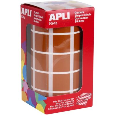Autocollants carrés marron Apli 20mm - Rouleau Autocollants carrés marron Apli 20mm - Rouleau
