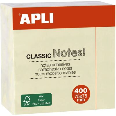APLI 11597 - Haftnotizen 75x75mm Gelb 400 Blatt - Produkttyp: Haftnotizen APLI 11597 - Haftnotizen 75x75mm Gelb 400 Blatt - Produkttyp: Haftnotizen