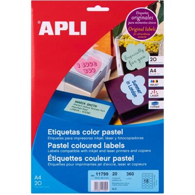 Apli Modell 11799 Oval Pastell-Etiketten - Etiketten Apli Modell 11799 Oval Pastell-Etiketten - Etiketten