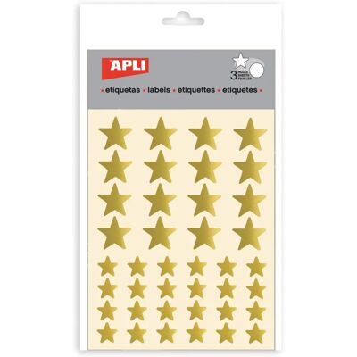Autocollants Étoile Or Apli-Agipa - 3 feuilles, 120 étiquettes étoiles permanentes Autocollants Étoile Or Apli-Agipa - 3 feuilles, 120 étiquettes étoiles permanentes