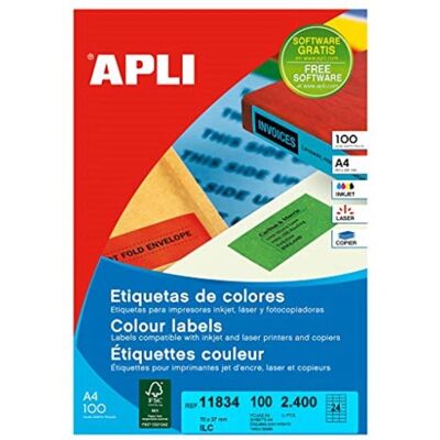 Étiquettes adhésives fluorescentes jaunes Apli 70x37mm - Étiquettes Étiquettes adhésives fluorescentes jaunes Apli 70x37mm - Étiquettes