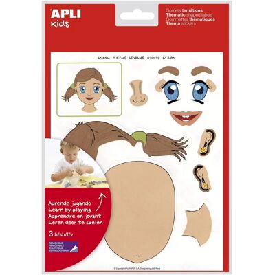 Apli Gezichtsstickers - 12 Bladen met Educatieve en Speelse Ontwerpen Apli Gezichtsstickers - 12 Bladen met Educatieve en Speelse Ontwerpen