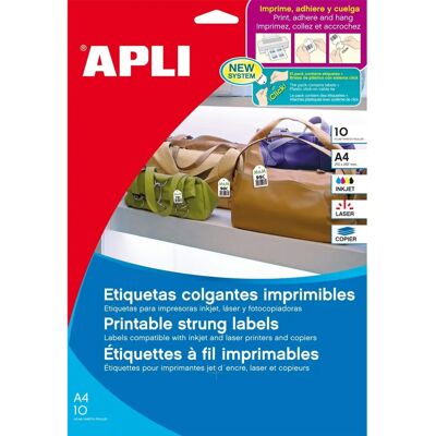 Utskrivbara hängetiketter A4 Vit 22 x 35 mm - Hängetiketter Utskrivbara hängetiketter A4 Vit 22 x 35 mm - Hängetiketter
