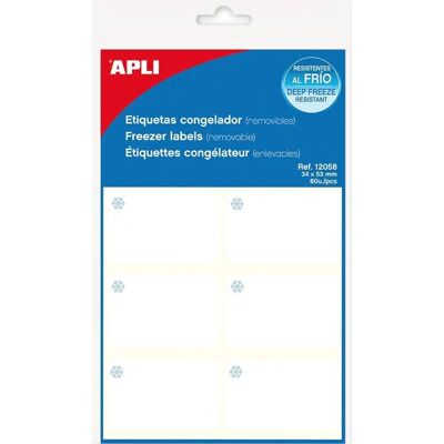 Étiquettes de congélateur blanches Apli - 10 feuilles 34x53 mm Étiquettes de congélateur blanches Apli - 10 feuilles 34x53 mm