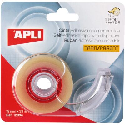 Apli Tragbarer Klebebandspender mit Transparentem Klebeband - 19mm x 33m Apli Tragbarer Klebebandspender mit Transparentem Klebeband - 19mm x 33m