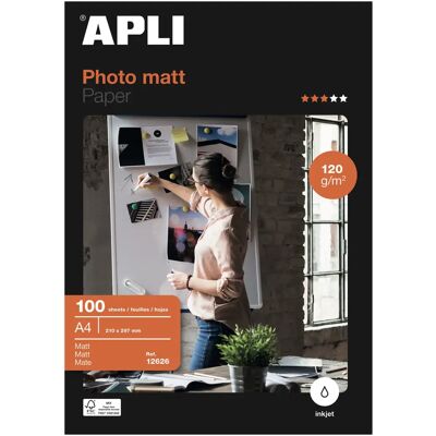 APLI 12626 Fotopapper A4 Vit Mat - Fotopapper APLI 12626 Fotopapper A4 Vit Mat - Fotopapper