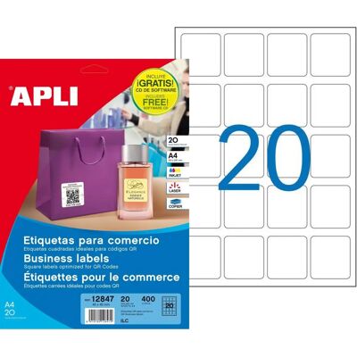 Apli Druckeretiketten 45x45mm - Selbstklebend - 20 Blätter Apli Druckeretiketten 45x45mm - Selbstklebend - 20 Blätter
