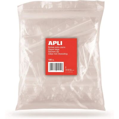 Apli Förvaringspåsar - Set 100 Plastpåsar med Automatisk Stängning Apli Förvaringspåsar - Set 100 Plastpåsar med Automatisk Stängning