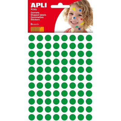 Autocollants Circulaires Verts Apli Kids - 10 Unités Autocollants Circulaires Verts Apli Kids - 10 Unités