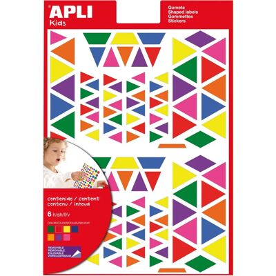 Adesivos removíveis APLI Kids - Triângulo - 720 peças Adesivos removíveis APLI Kids - Triângulo - 720 peças