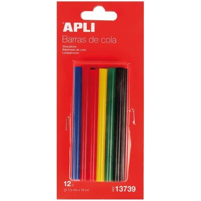 APLI 13739 - Kolorowe kleje na gorąco - 12 szt. APLI 13739 - Kolorowe kleje na gorąco - 12 szt.
