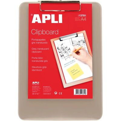 Dossier A4 en Plastique Gris Translucide avec Pince Supérieure - Dossier Dossier A4 en Plastique Gris Translucide avec Pince Supérieure - Dossier
