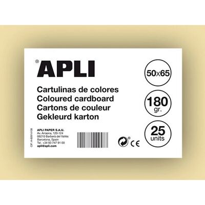 Carton Apli Crème 50x65cm - 170g/m², 25 Feuilles - Publicité Carton Apli Crème 50x65cm - 170g/m², 25 Feuilles - Publicité