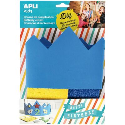 Apli Verjaardagskroon - Blauw - Verstelbaar - 10 Nummerstickers - 24 EVA Vormen - Verjaardagsaccessoire Apli Verjaardagskroon - Blauw - Verstelbaar - 10 Nummerstickers - 24 EVA Vormen - Verjaardagsaccessoire