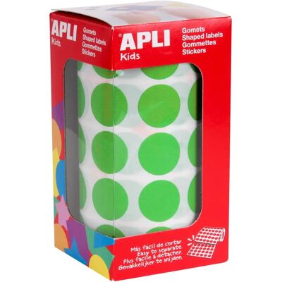 Autocollants Ronds Vert Clair APLI - Rôle 20mm Autocollants Ronds Vert Clair APLI - Rôle 20mm