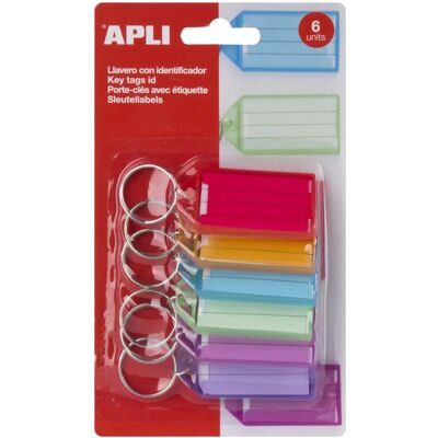 Klamerki w plastiku APLI z etykietą - Zestaw 6 - Wielokolorowe Klamerki w plastiku APLI z etykietą - Zestaw 6 - Wielokolorowe