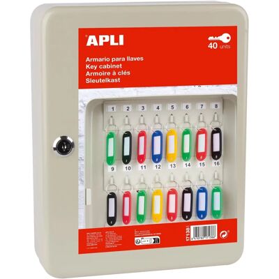 APLI Nyckelskåp - 45 Hakar Aluminium Crema APLI Nyckelskåp - 45 Hakar Aluminium Crema