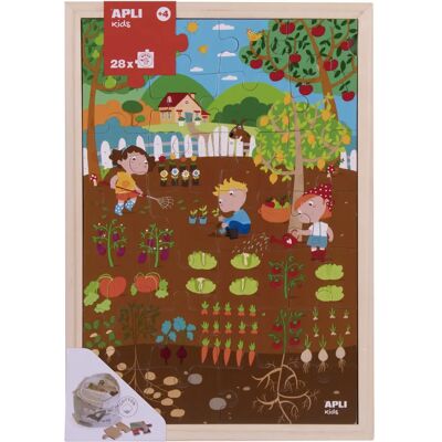 APLI 17197 Puzzle - Drewniana ramka do ogrodu 28 elementów APLI 17197 Puzzle - Drewniana ramka do ogrodu 28 elementów